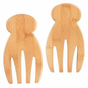 Totally Bamboo Serving Set of Bamboo Salad Hands Home Kitchen Tools. NEW.